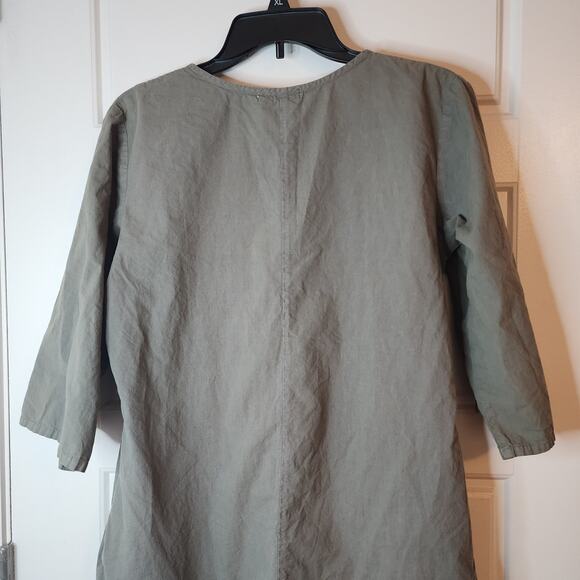 House of Pom Dress Med Dark Green & Lavender Tunic Style w/ Pockets Forest Fairy - Picture 5 of 9